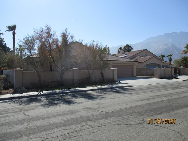 exterior space with a mountain view