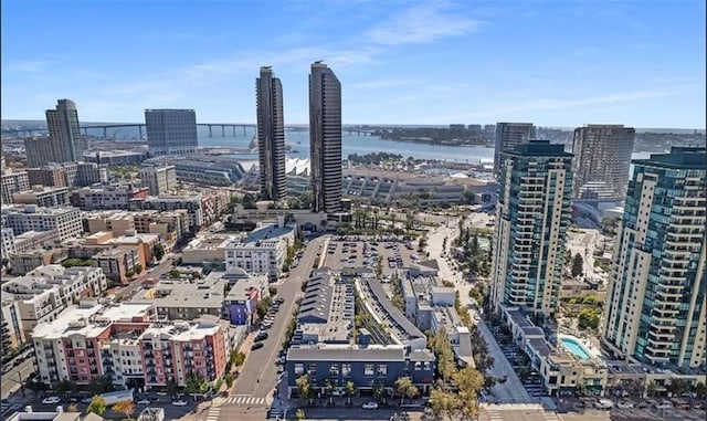 view of city with a water view