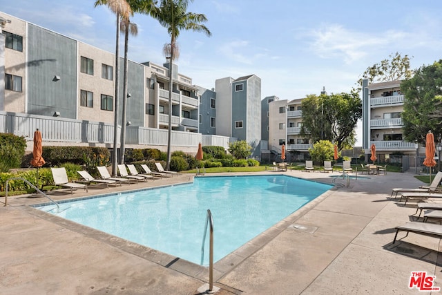 view of pool with a patio area