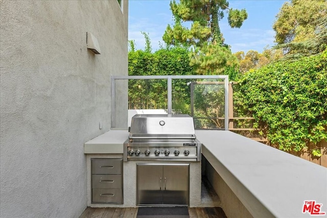 view of patio with area for grilling