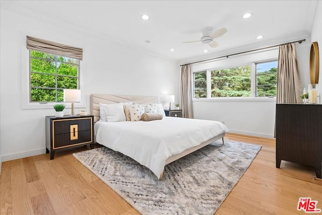 bedroom with light wood-type flooring