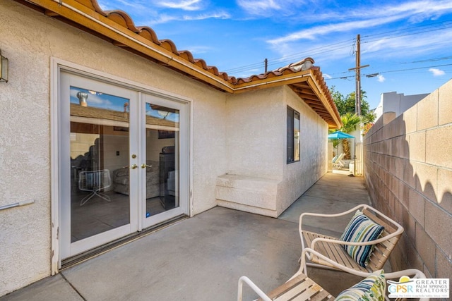 view of patio with french doors