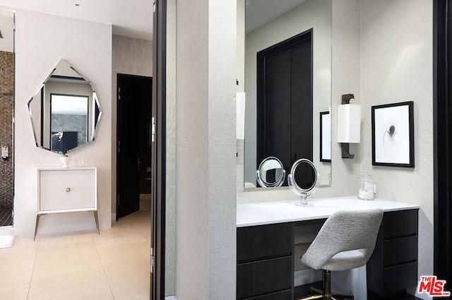 bathroom featuring vanity and tile patterned floors