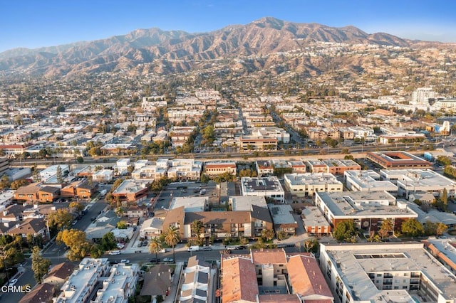 drone / aerial view with a mountain view