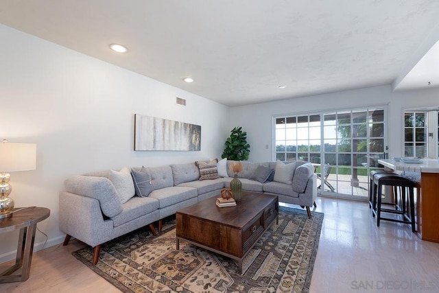 living room featuring hardwood / wood-style flooring