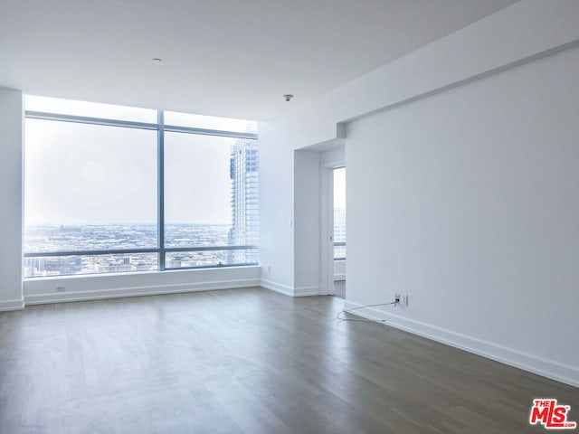 empty room featuring dark hardwood / wood-style flooring