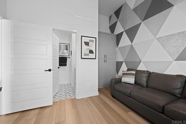 living room featuring light hardwood / wood-style floors