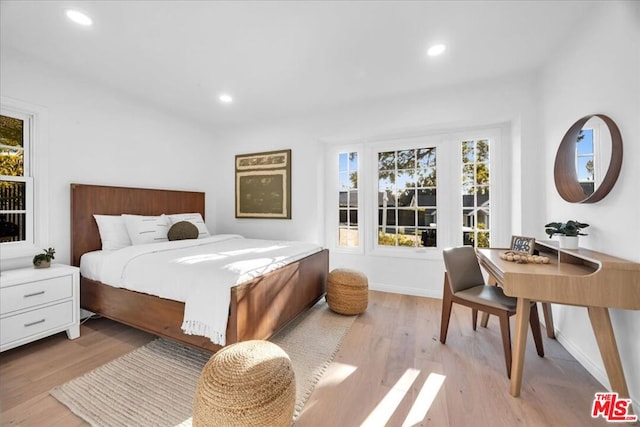 bedroom featuring light hardwood / wood-style flooring