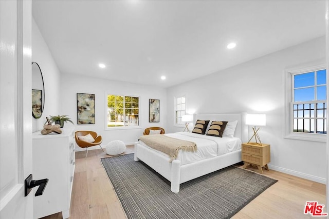 bedroom featuring light hardwood / wood-style floors