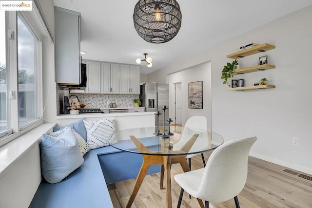 dining room featuring light hardwood / wood-style floors