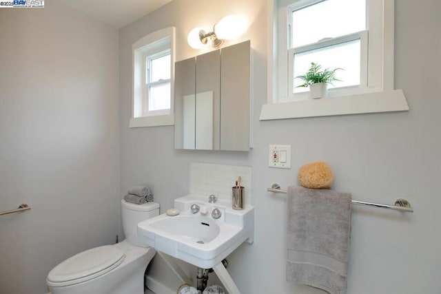 bathroom featuring sink and toilet