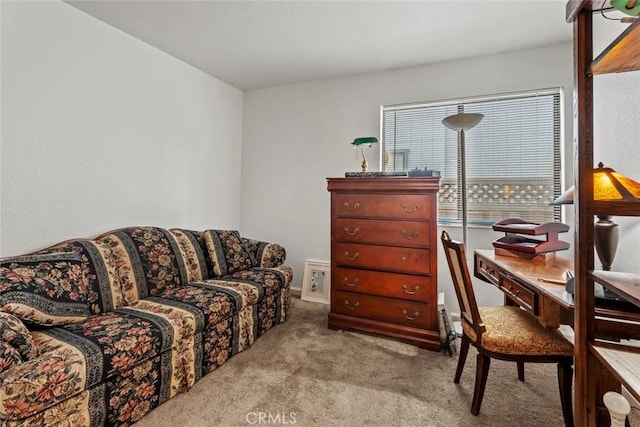 view of carpeted office space