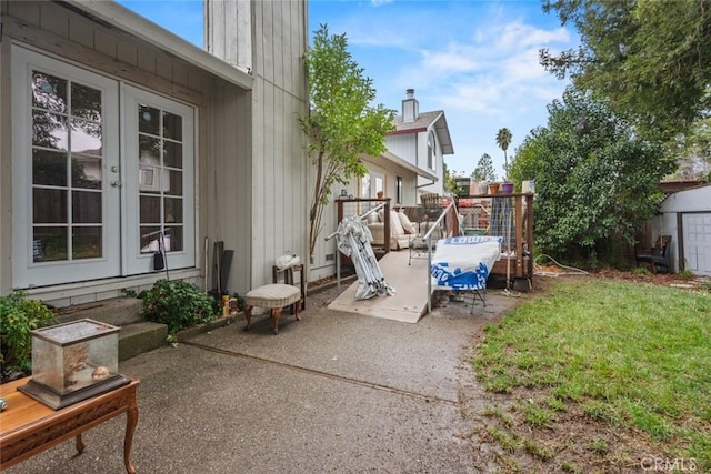 view of patio with french doors