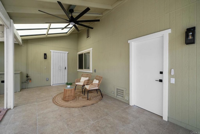 view of patio / terrace with visible vents and a ceiling fan