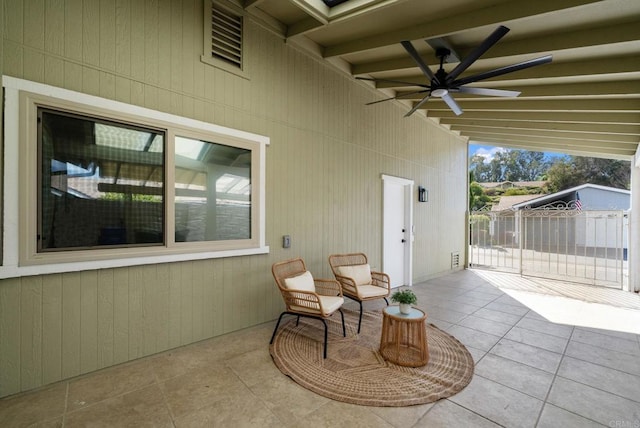 view of patio / terrace with ceiling fan