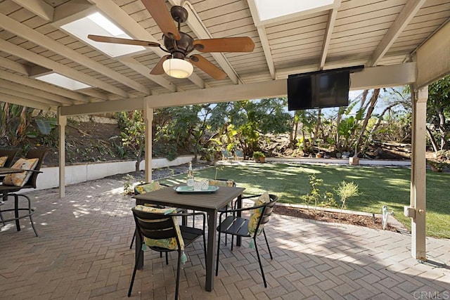 view of patio / terrace with ceiling fan