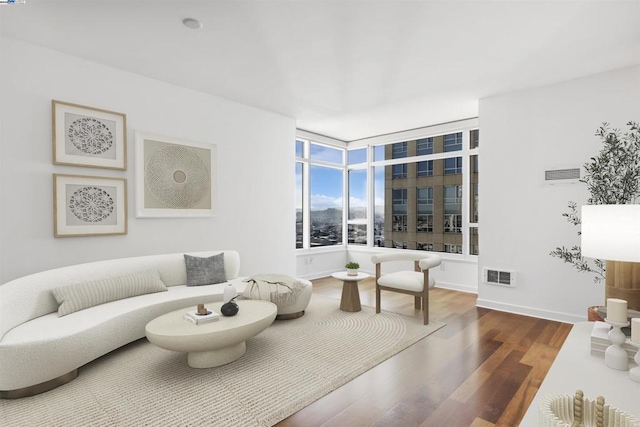 living room featuring hardwood / wood-style flooring