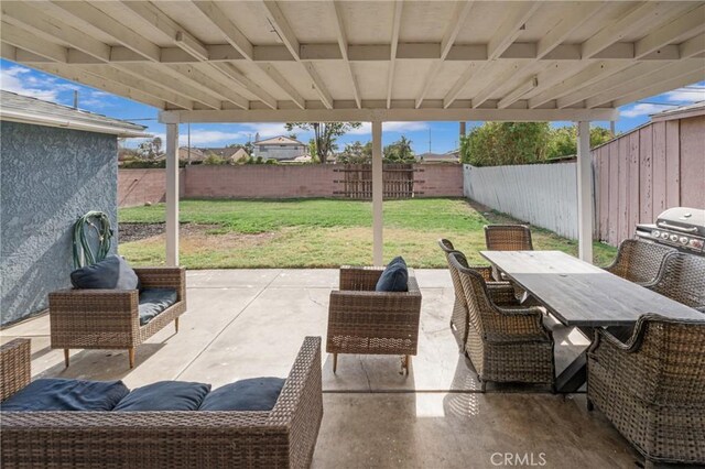 view of patio with outdoor lounge area