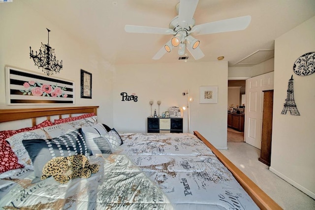 bedroom featuring ceiling fan