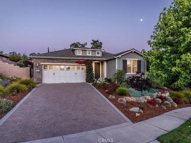 view of front of house featuring a garage