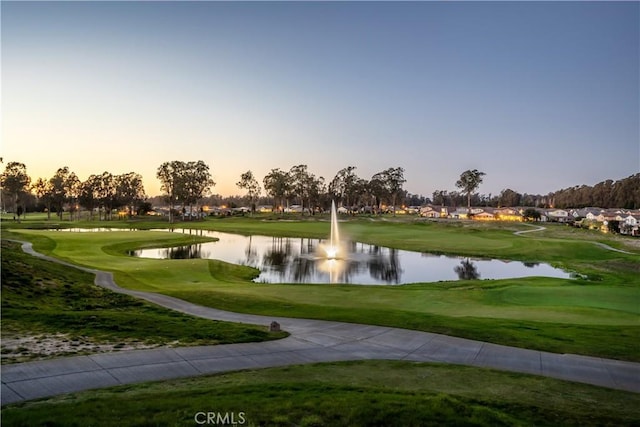 view of property's community with a water view