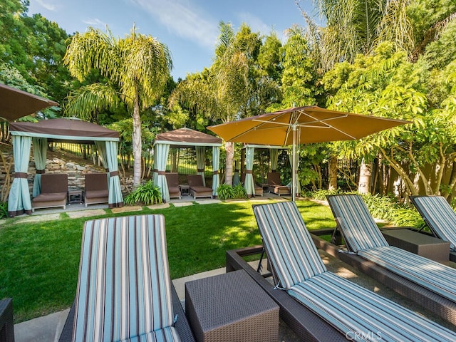 view of patio with a gazebo