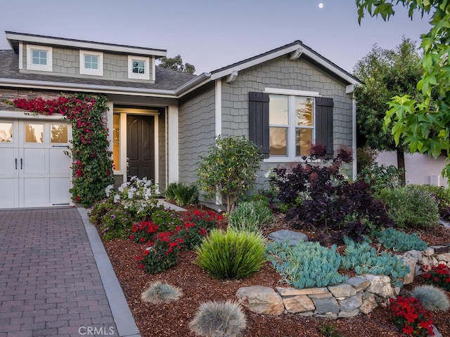 view of front of house with a garage