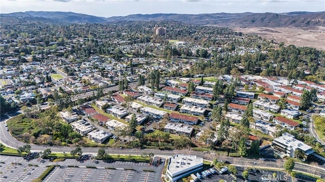 bird's eye view with a mountain view