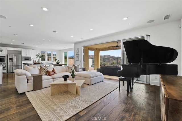 living room featuring hardwood / wood-style flooring