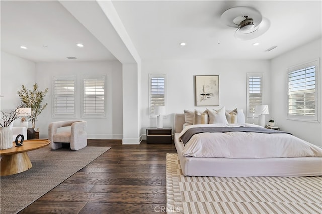 bedroom with wood-type flooring