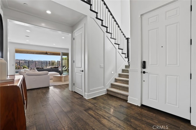 entryway featuring dark hardwood / wood-style flooring