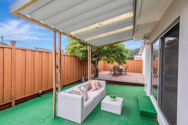 view of patio featuring an outdoor living space