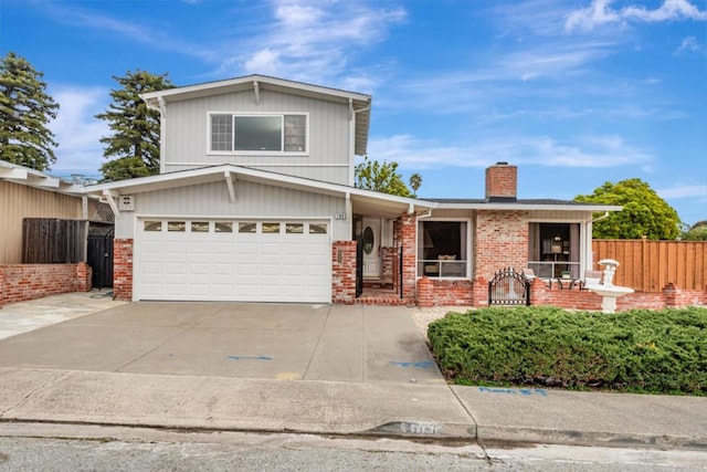 view of property featuring a garage