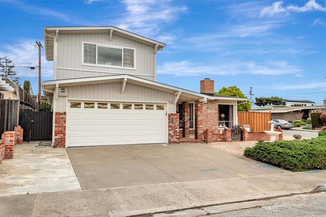 front facade with a garage