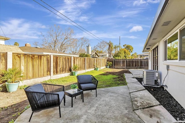 view of patio / terrace featuring central AC