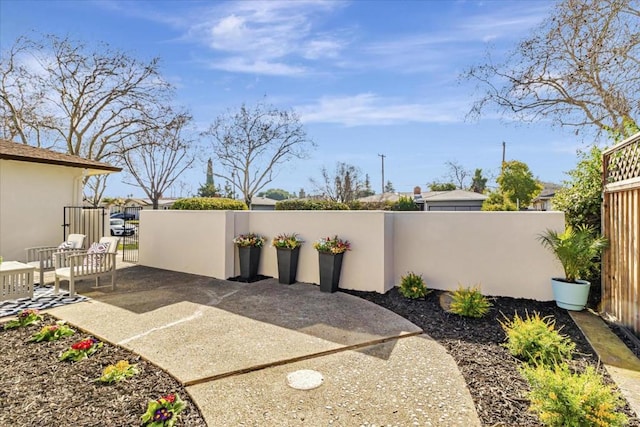 view of yard with a patio area