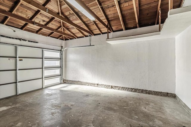 garage featuring wood ceiling