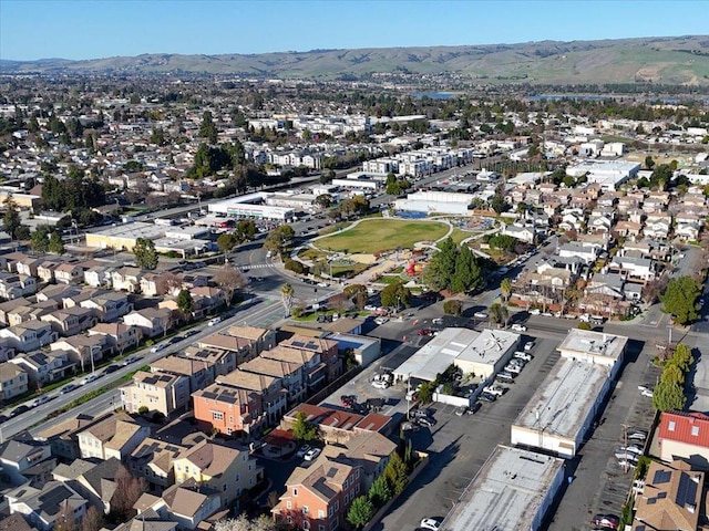 aerial view with a mountain view