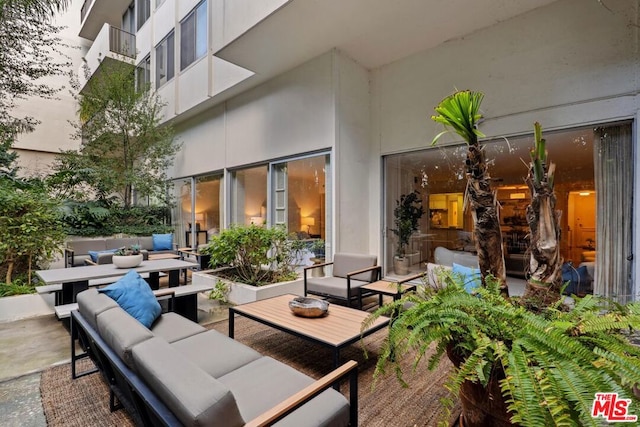 view of patio featuring an outdoor living space