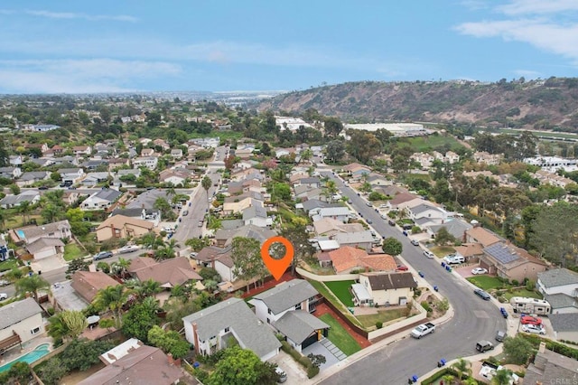 bird's eye view with a residential view