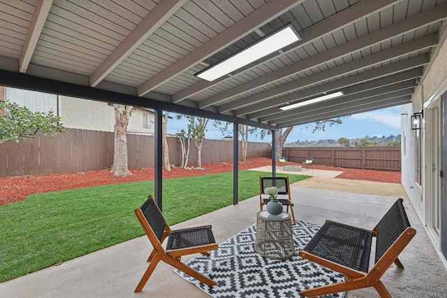 view of patio featuring a fenced backyard