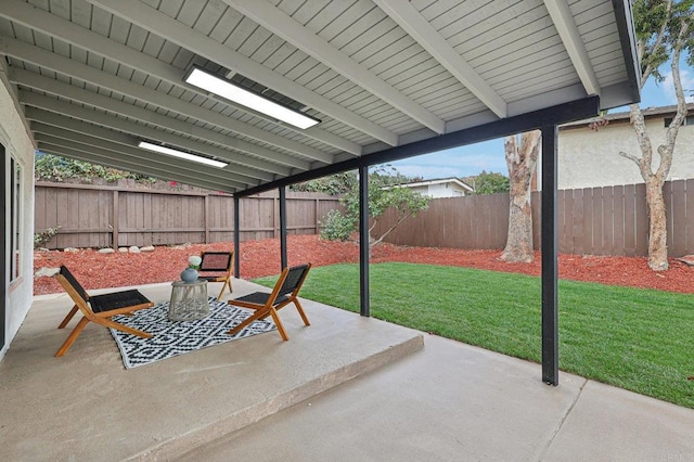 view of patio / terrace with a fenced backyard