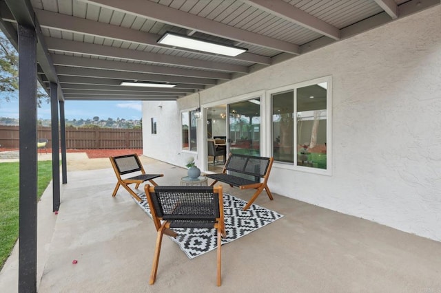 view of patio with fence