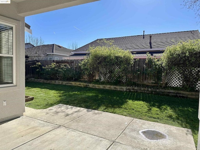 view of yard with a patio area