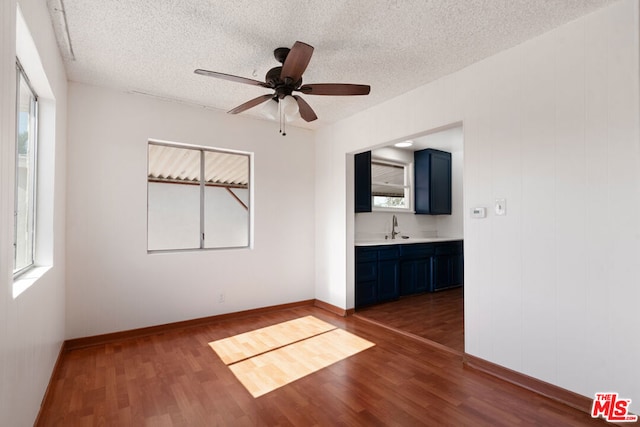 unfurnished room featuring dark wood-type flooring, plenty of natural light, and sink