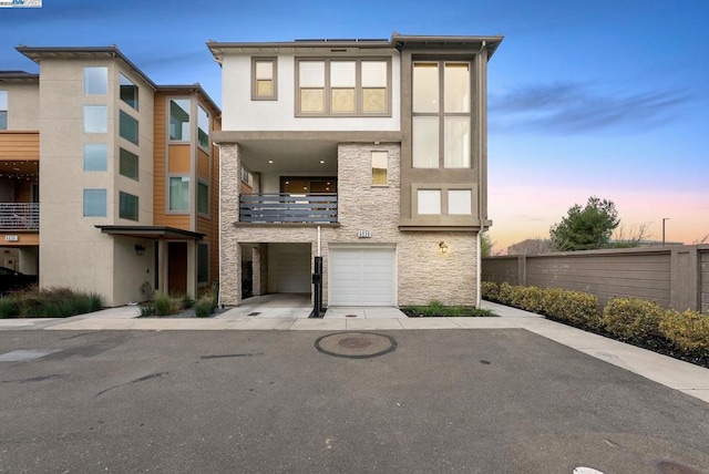 exterior space featuring a garage