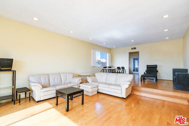 living room featuring hardwood / wood-style flooring