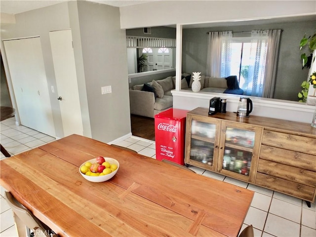 view of tiled dining area