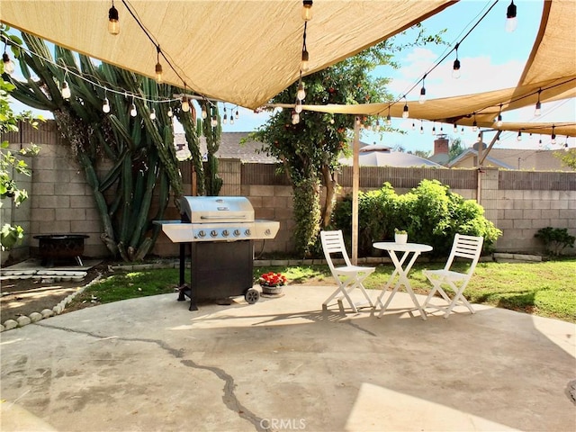 view of patio / terrace with area for grilling