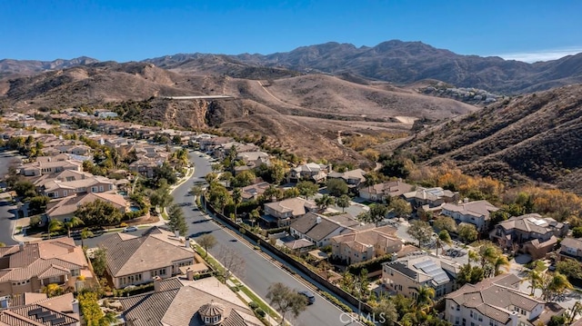 bird's eye view featuring a mountain view